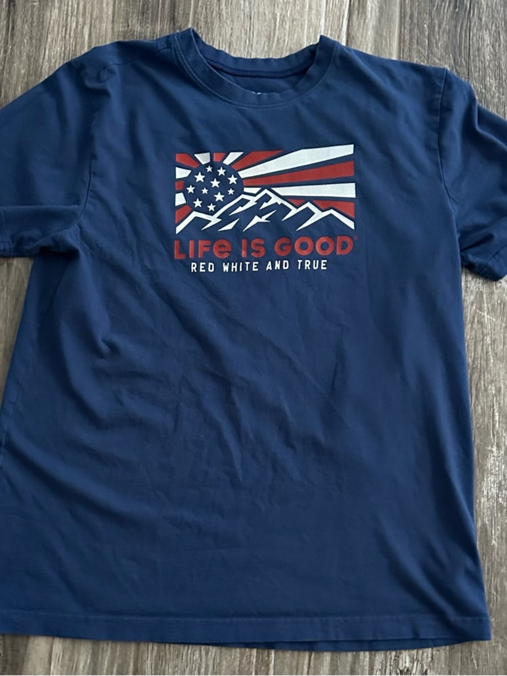 Life is Good Navy 'Red White and True' Graphic Tee